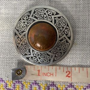 S Justin Silver Tone Celtic Brooch With Copper